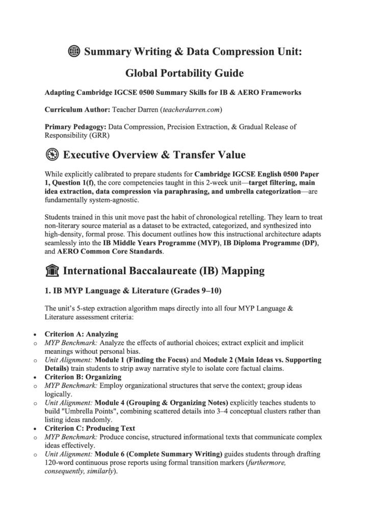 Summary Writing Global Portability