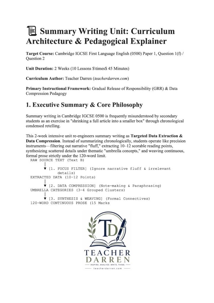 Summary Writing Unit Architecture1