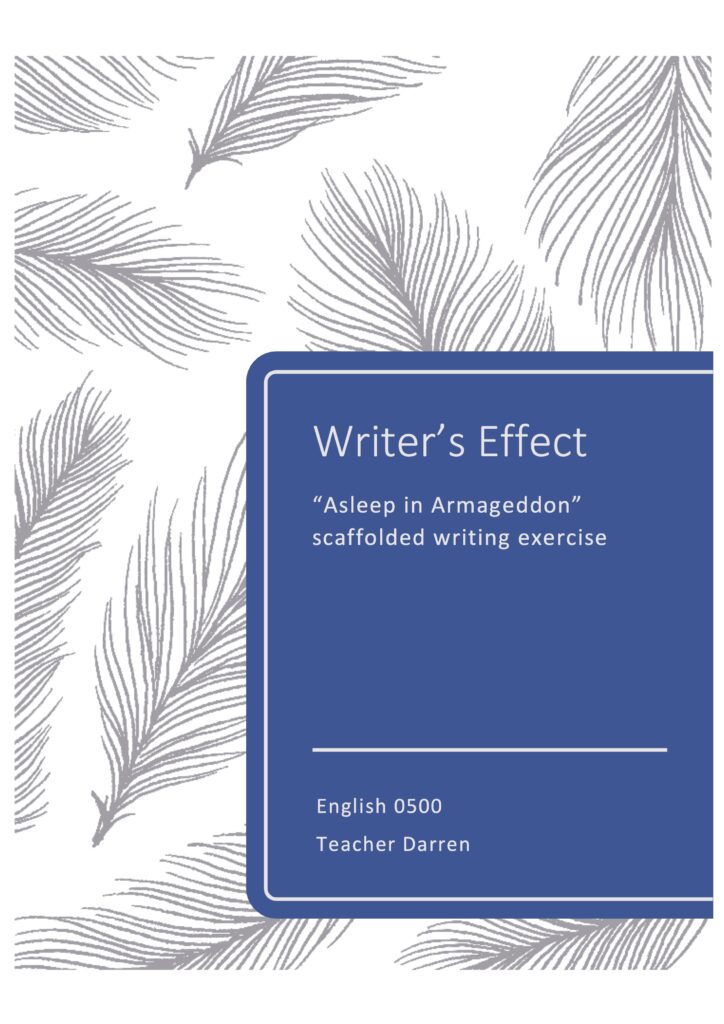 Writer's Effect - Asleep in Armageddon scaffolded